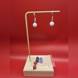 Delicate Silver Dangle Earrings With Interchangeable Beads